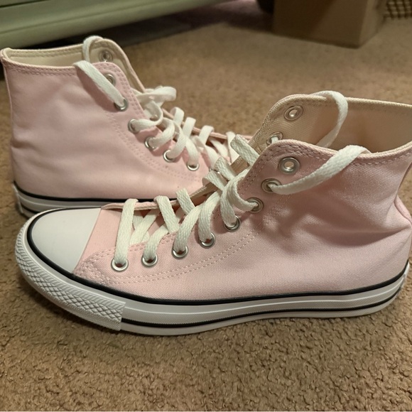 Converse Women's Light Pink High-Tops - Picture 3 of 6
